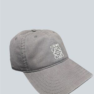 Loewe Gray Baseball Cap with White Anagram Logo